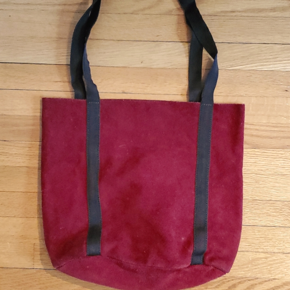 Suede and ribbon purse